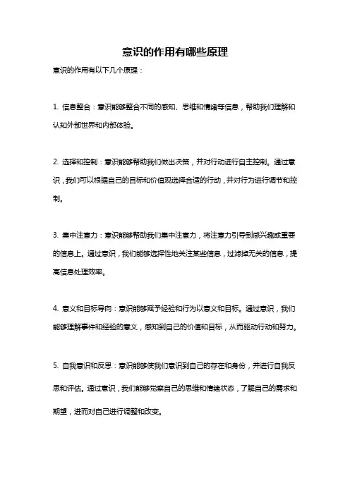 意识的作用有哪些原理