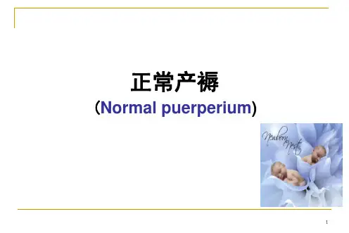 精品医学课件-正常、异常产褥