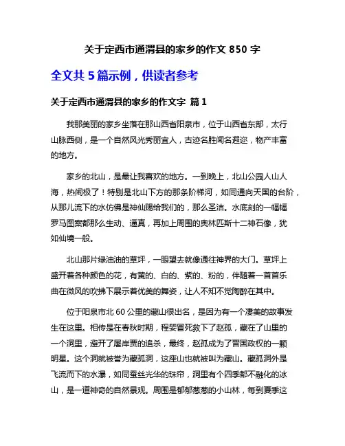 关于定西市通渭县的家乡的作文850字