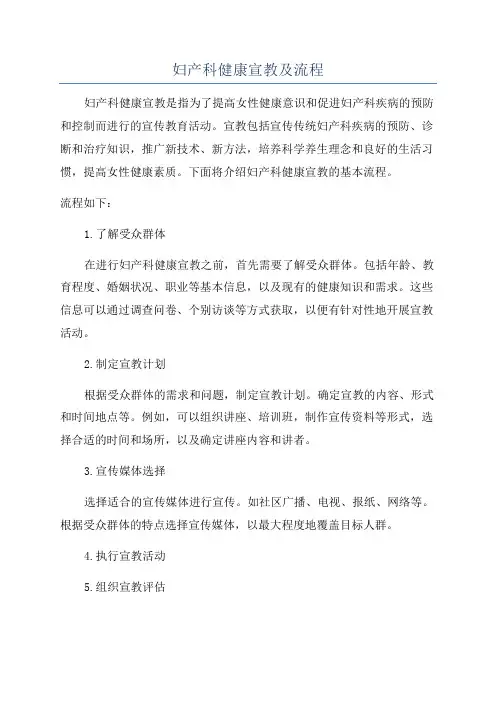 妇产科健康宣教及流程