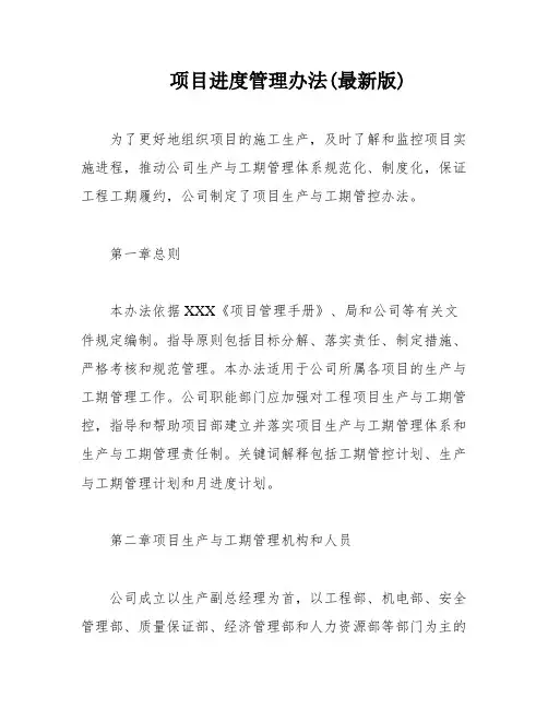 项目进度管理办法(最新版)