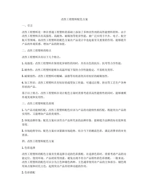 改性工程塑料配色方案