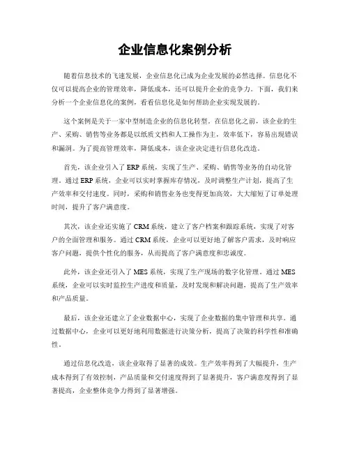 企业信息化案例分析