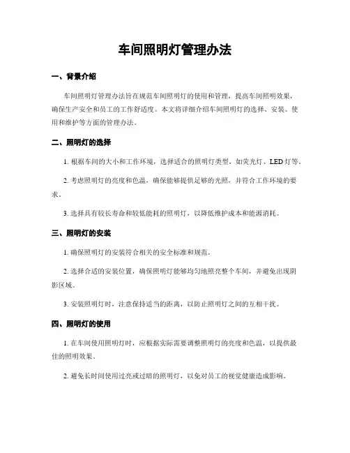车间照明灯管理办法