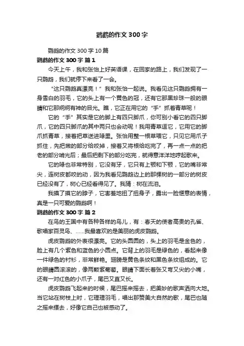鹦鹉的作文300字10篇