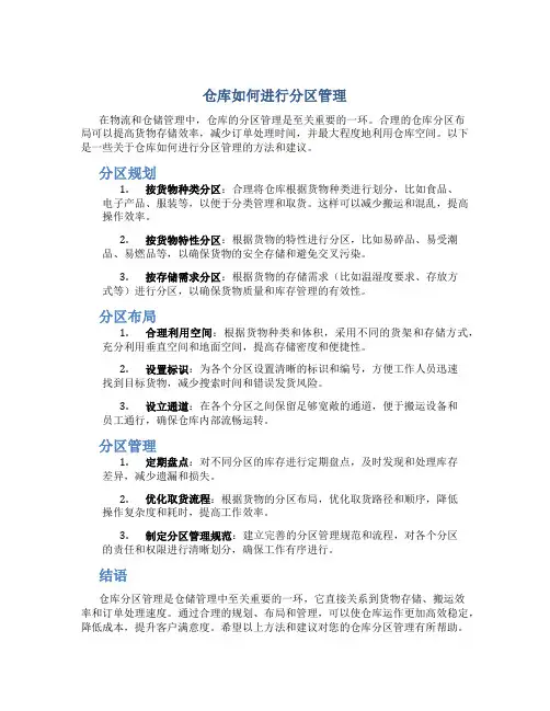 仓库怎样分区