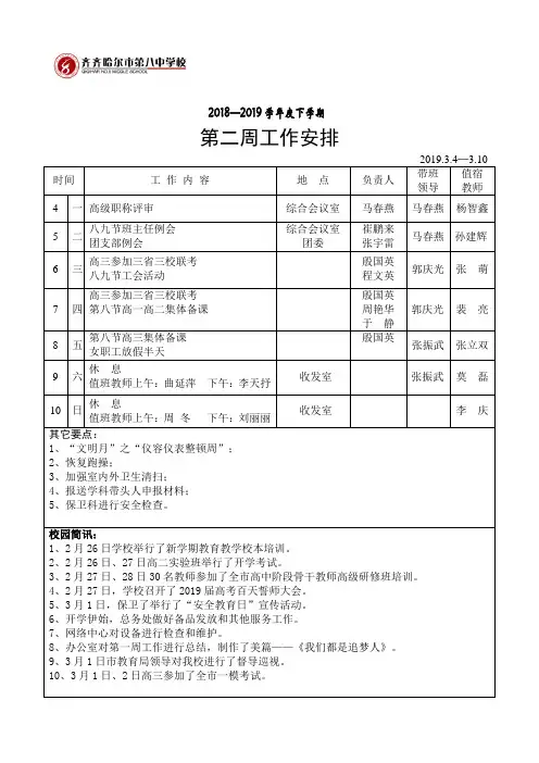 2018—2019学年度下学期