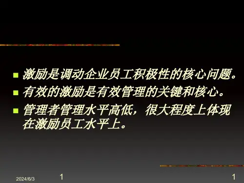 激励人的理论和策略培训课件讲义教案PPT