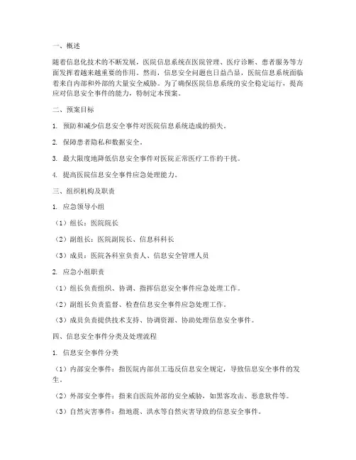 医院信信息安全应急预案