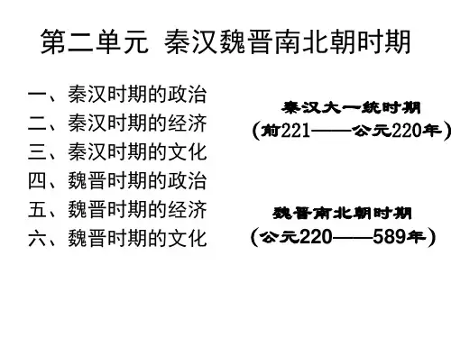 秦汉魏晋南北朝时期