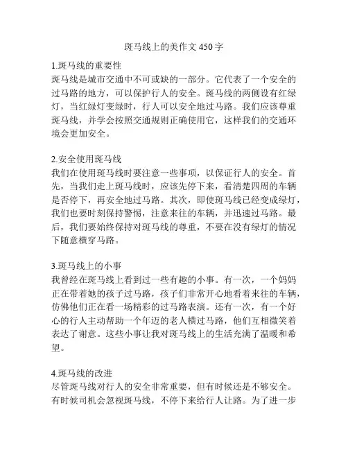 斑马线上的美作文450字