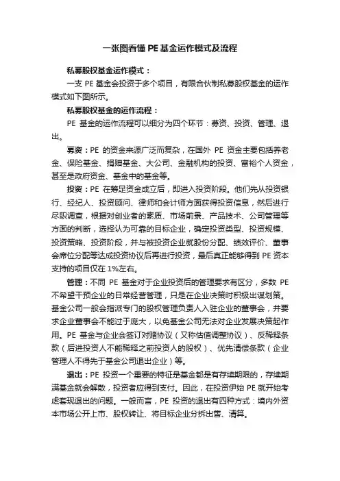 一张图看懂PE基金运作模式及流程