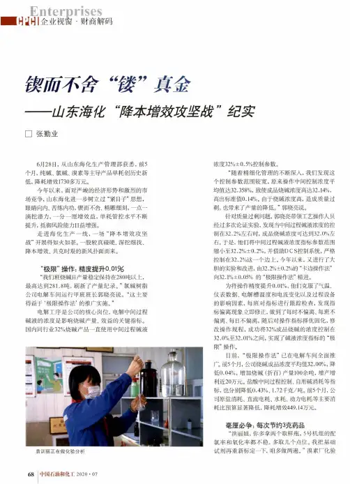 锲而不舍“镂”真金——山东海化“降本增效攻坚战”纪实