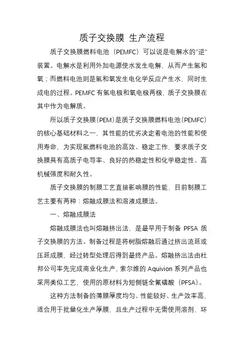 质子交换膜 生产流程