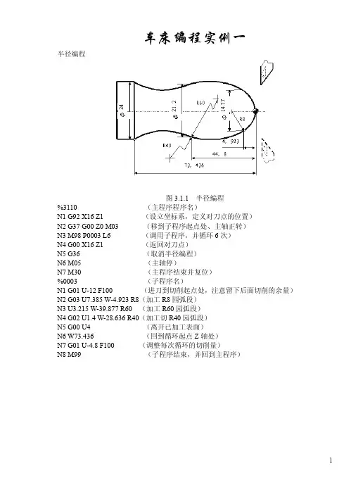 数控车床编程实例详解 个例子 