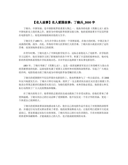 【名人故事】名人爱国故事：丁晓兵_3000字