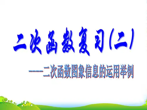苏教版九年级数学上册《二次函数》课件