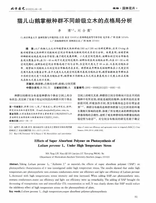 猫儿山鹅掌楸种群不同龄级立木的点格局分析