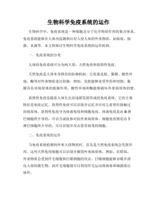生物科学免疫系统的运作
