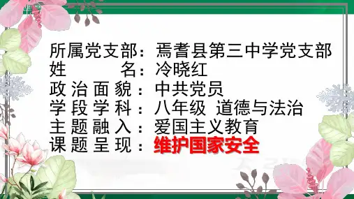 道法部编版八上《维护国家安全》优秀教学课件PPT