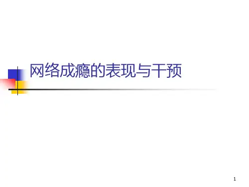网络成瘾的表现与治疗PPT课件