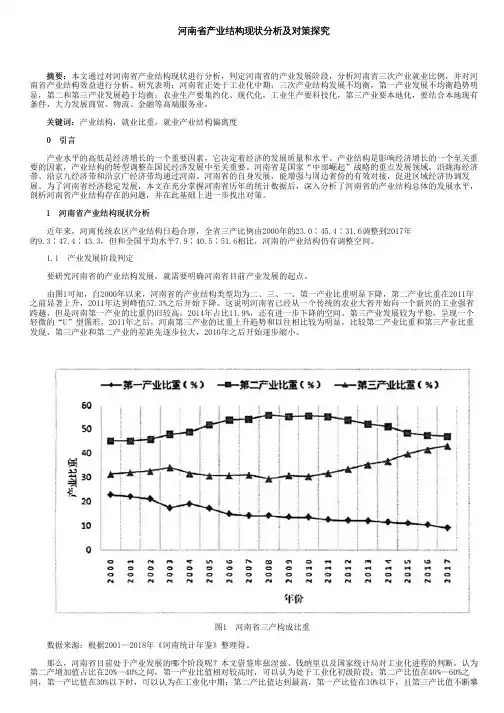 河南省产业结构现状分析及对策探究