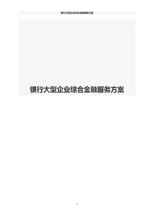 银行大型企业综合金融服务方案