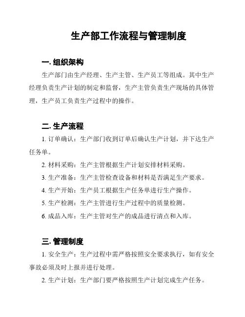 生产部工作流程与管理制度