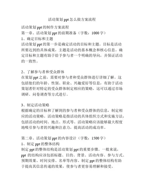 活动策划ppt怎么做方案流程