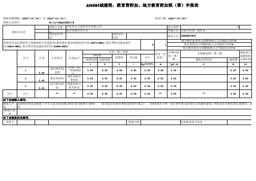 A06554城建税、教育费附加、地方教育附加税(费)申报表