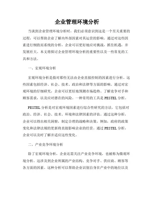 企业管理环境分析