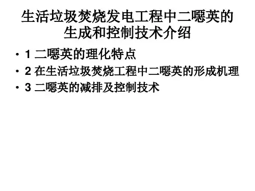 生活垃圾焚烧发电工程中二恶英生成及控制技术介绍