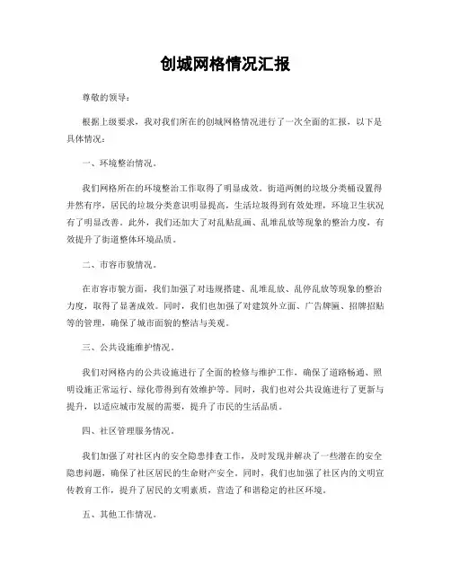 创城网格情况汇报