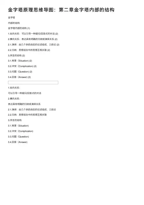 金字塔原理思维导图：第二章金字塔内部的结构
