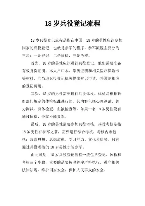 18岁兵役登记流程