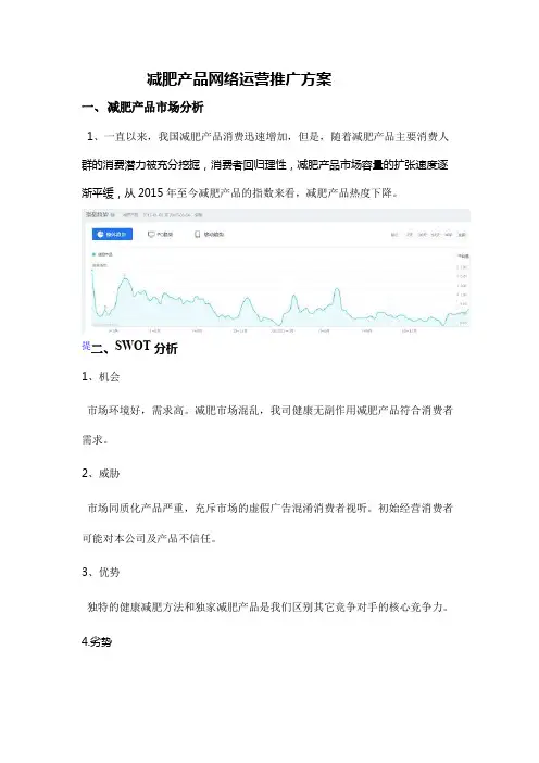 减肥瘦身产品网络推广方案