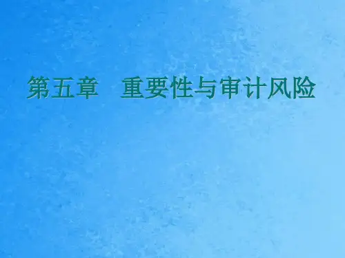 审计学第五章 重要性和审计风险ppt课件