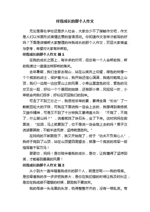 伴我成长的那个人作文