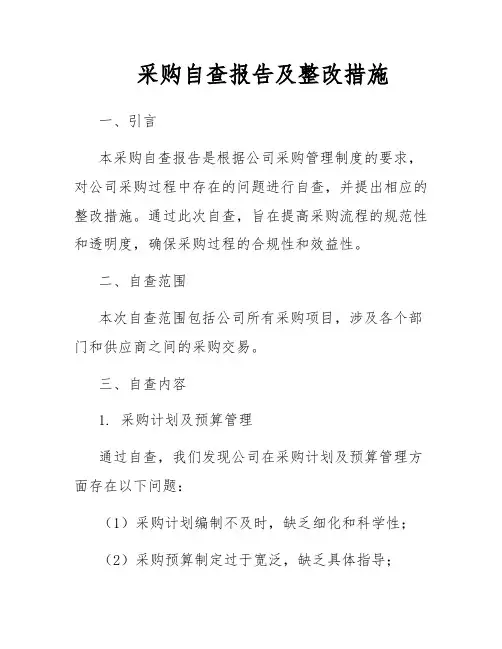 采购自查报告及整改措施