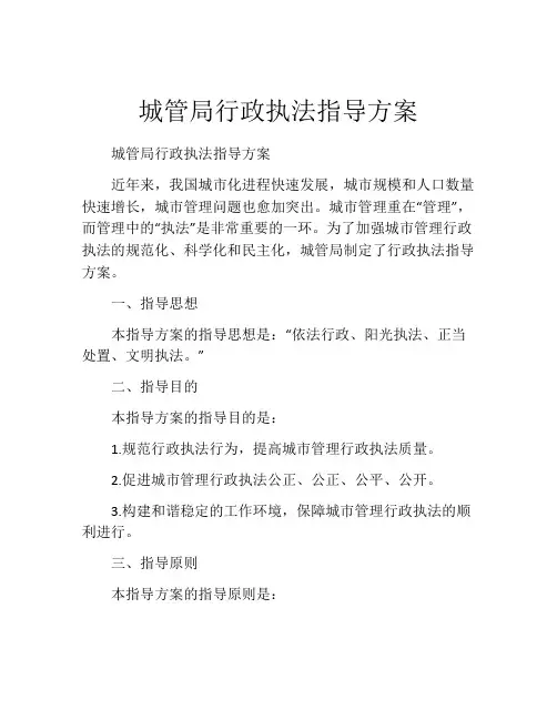 城管局行政执法指导方案
