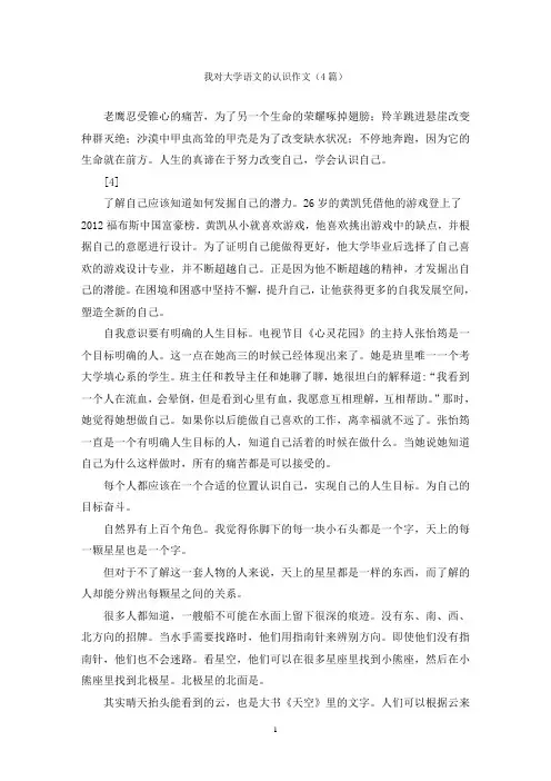 我对大学语文的认识作文(4篇)