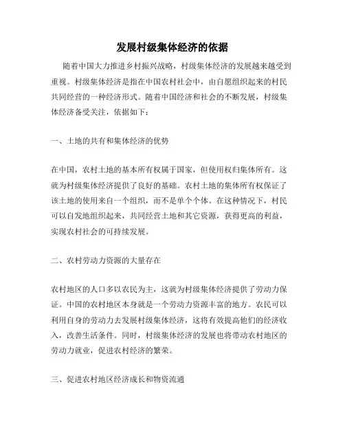 发展村级集体经济的依据