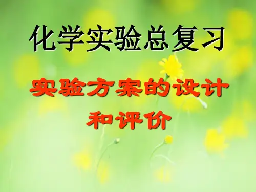 高考化学实验方案的设计PPT教学课件