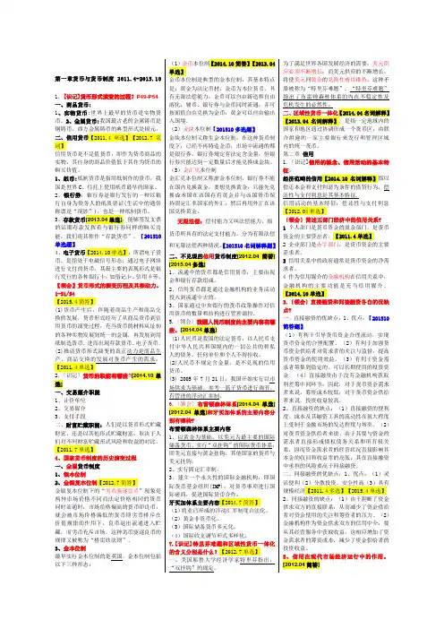 金融理论与实务自考重点资料复习资料