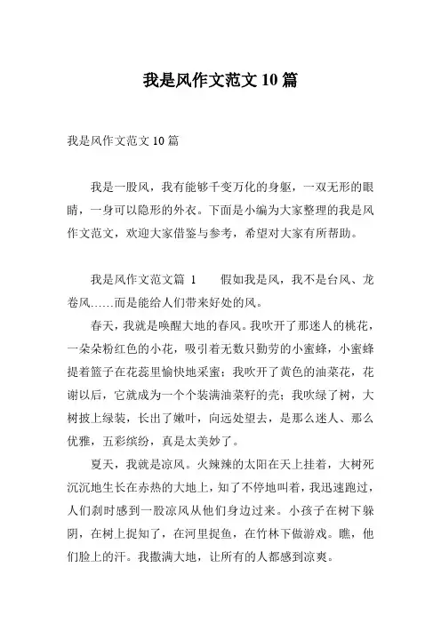 我是风作文范文10篇