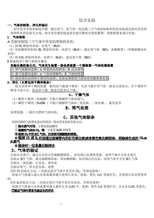 鲁教版初中化学专题讲义四