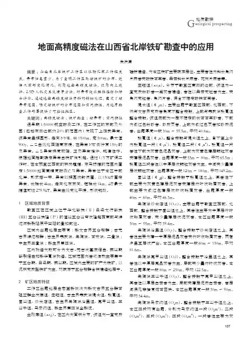 地面高精度磁法在山西省北岸铁矿勘查中的应用