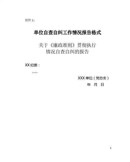 党风廉洁专项检查表格
