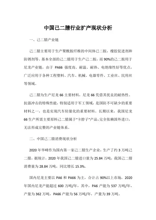 中国己二腈行业扩产现状分析