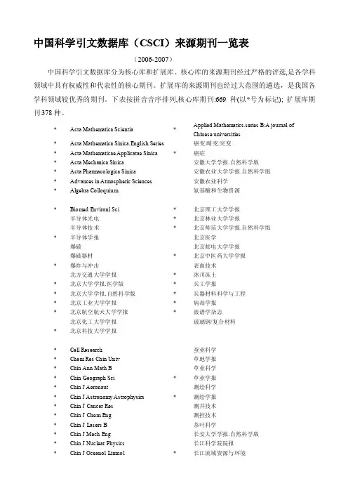 csci期刊一览表[整理版]